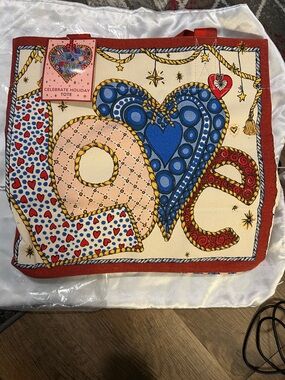 Brighton Multicolor 'Tote - Red Blue Cream- Holiday Tote